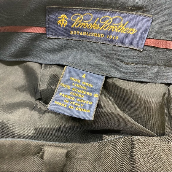 Brooks Brothers 100% Wool Black Pants - Size 4 - Picture 3 of 7